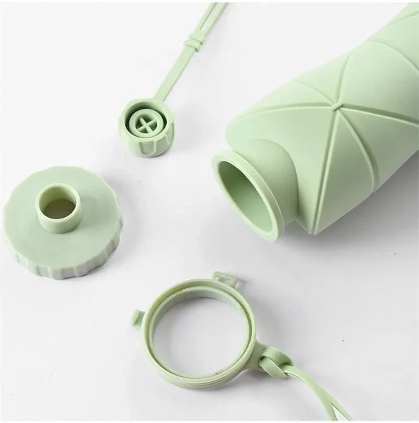 Silicone Foldable Water Bottle 600ml | Portable Pocket Size Collapsible Travel Bottle (Random Color)