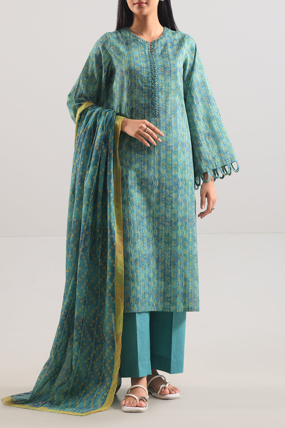 Unstitched Printed Lawn 3 Piece