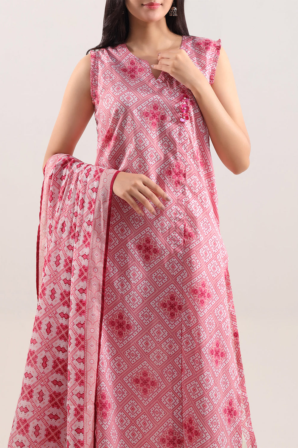 Unstitched Printed Lawn 3 Piece