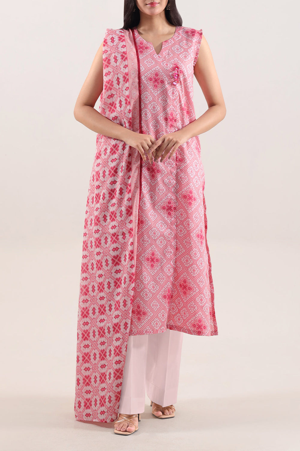 Unstitched Printed Lawn 3 Piece