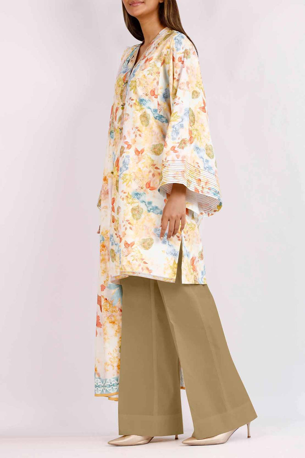 Unstitched Printed Arabic Linen 3 Piece