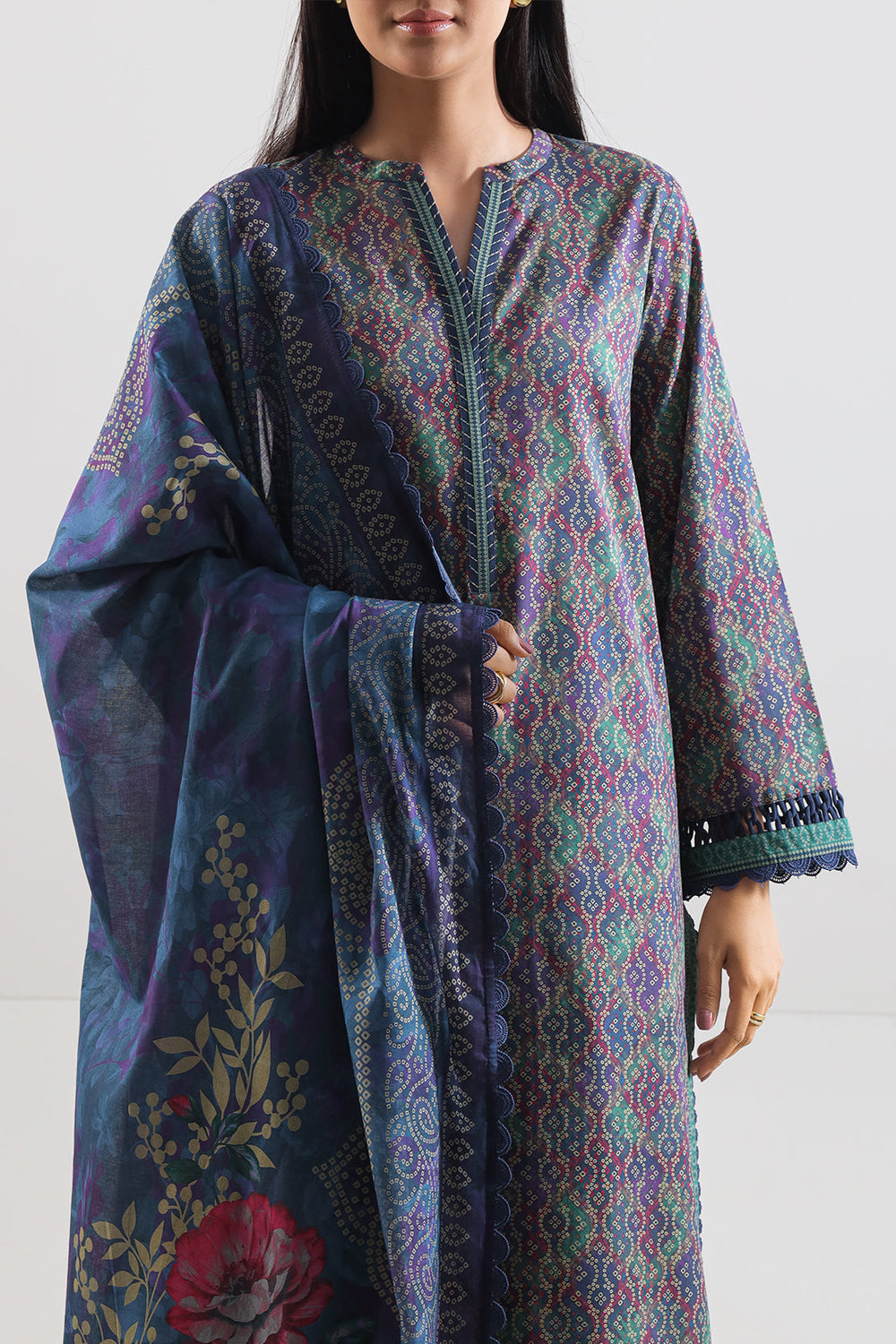 Unstitched Printed Lawn 3 Piece