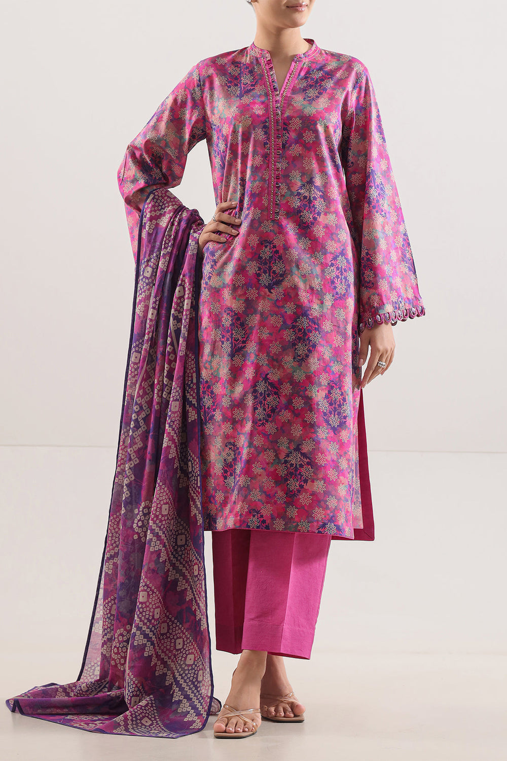 Unstitched Printed Lawn 3 Piece