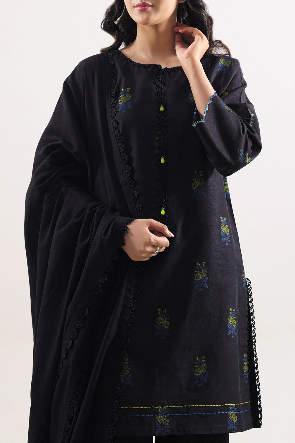 Unstitched Cotton Jacquard 3 Piece