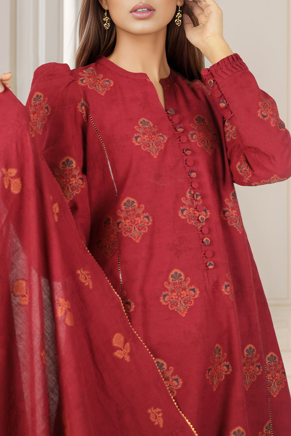 Unstitched Jacquard Cotton 3 Piece