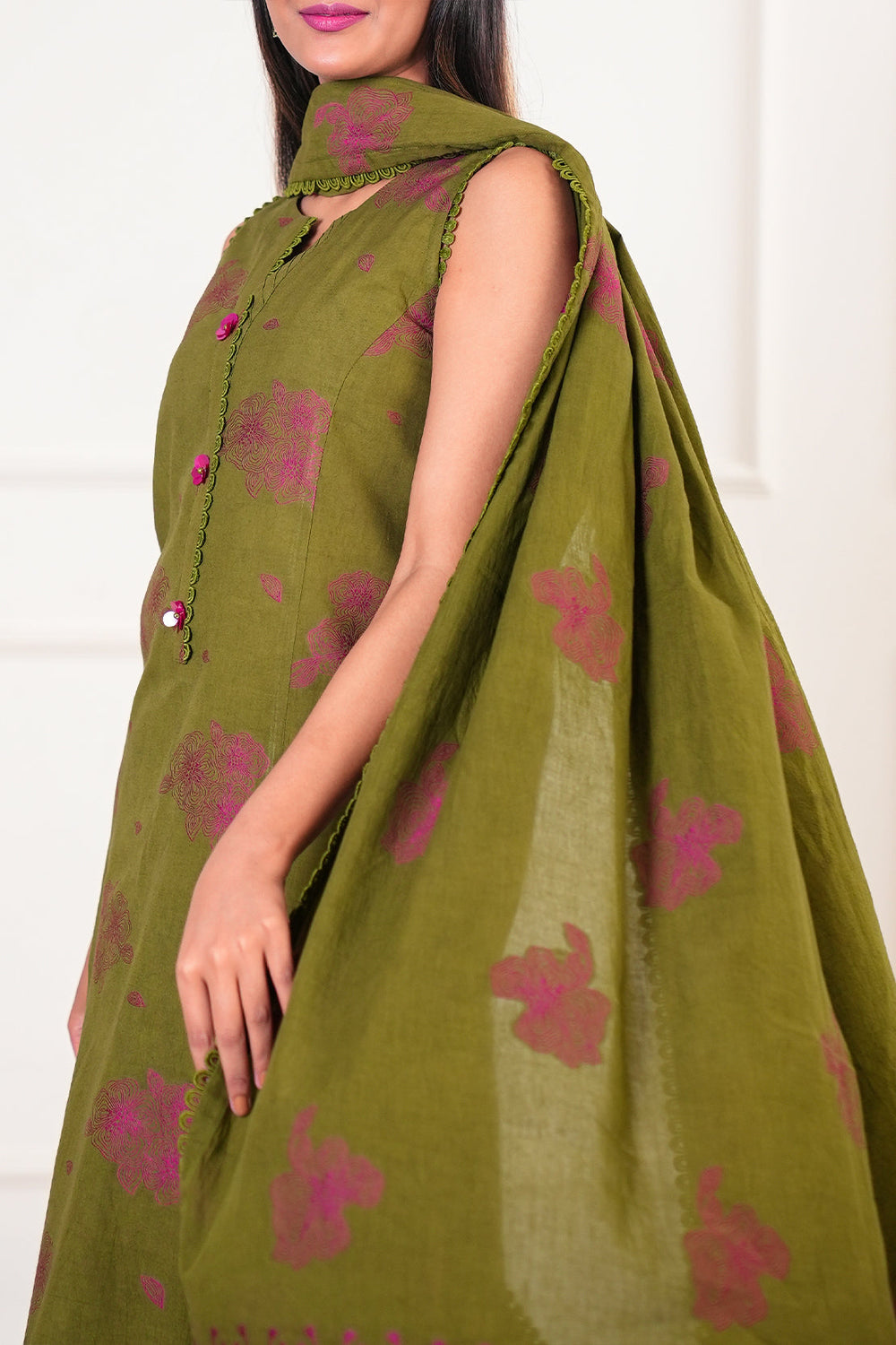 Unstitched Printed Cotton Jacquard 3 Piece