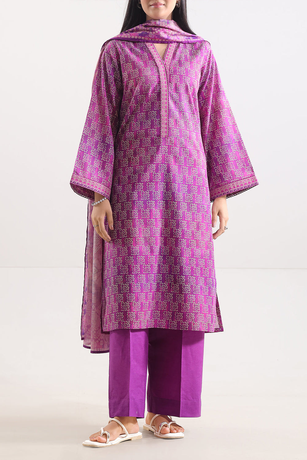 Unstitched Printed Lawn 3 Piece