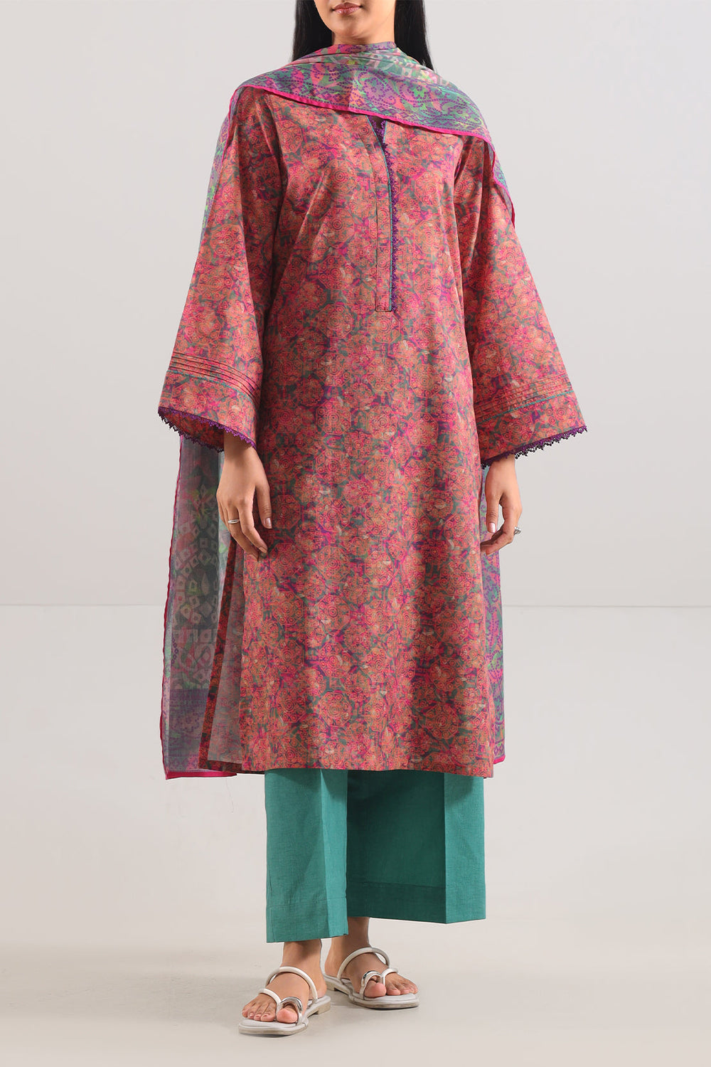 Unstitched Printed Lawn 3 Piece
