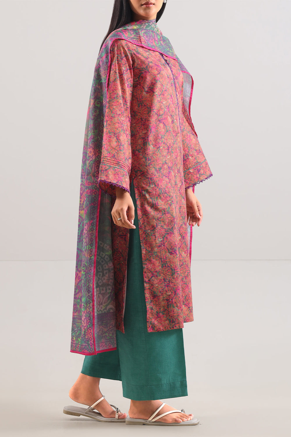 Unstitched Printed Lawn 3 Piece